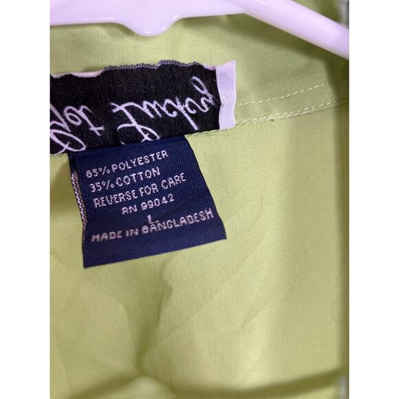 Vintage Get Lucky Shirt Green Collared Women’s L St Patrick’s Day Rhinestone Top - Picture 4 of 5